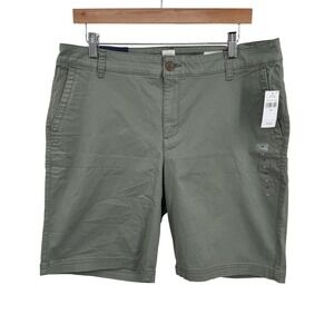 GAP Shorts Womens 14 Green Bermuda 9" Inseam Stretch Casual Chino New